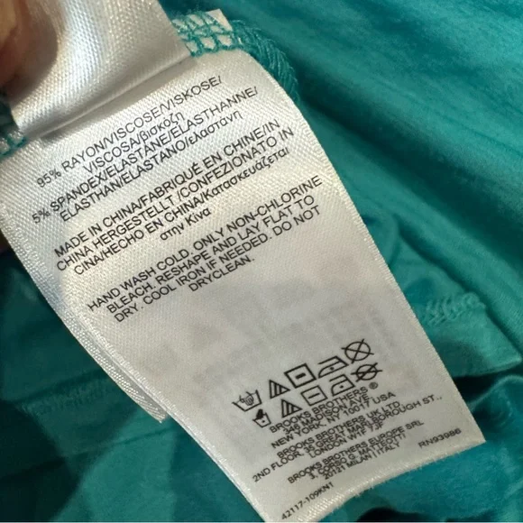 NWT Brooks Brothers Teal Tassel Short Sleeve Tee - Picture 7 of 8